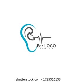 ear hearing logo template vector icon