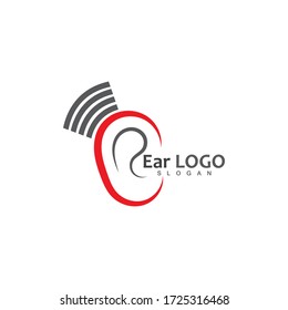 ear hearing logo template vector icon