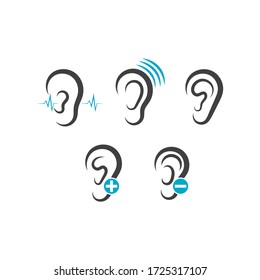 ear hearing logo template vector icon