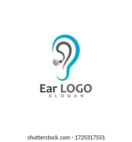 ear hearing logo template vector icon