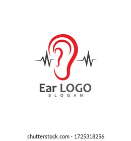 ear hearing logo template vector icon