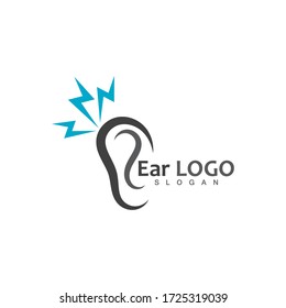 ear hearing logo template vector icon