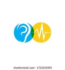 ear hearing logo template vector icon