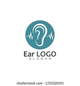 ear hearing logo template vector icon