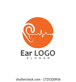 ear hearing logo template vector icon