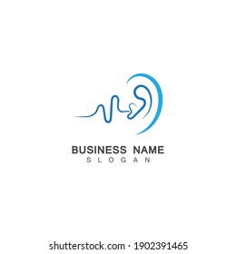 Ear Hearing Logo Template Vector Icon