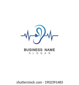 Ear Hearing Logo Template Vector Icon