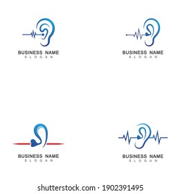 Ear Hearing Logo Template Vector Icon