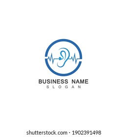 Ear Hearing Logo Template Vector Icon