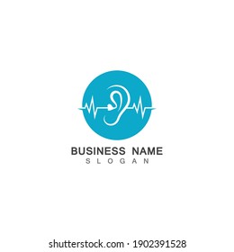 Ear Hearing Logo Template Vector Icon