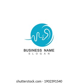 Ear Hearing Logo Template Vector Icon