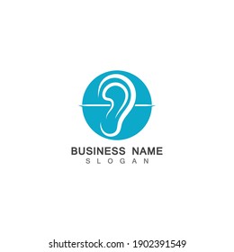 Ear Hearing Logo Template Vector Icon