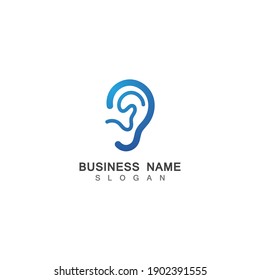 Ear Hearing Logo Template Vector Icon