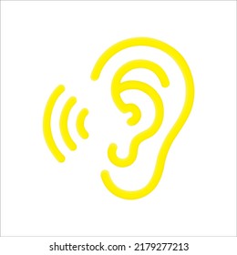 ear hearing the sound concept icon 3d illustration. 