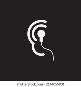 Ear Hearing Sound. Earphone Logo.