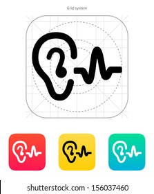 Ear Hearing Sound Icon. Vector Illustration.