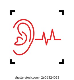 Ear hearing sound sign vector design illustration