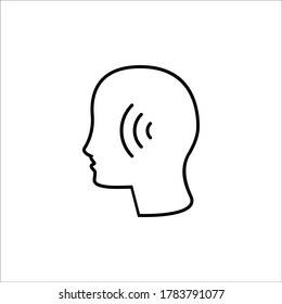 Colección de iconos del vector de audición de oído de oído.
