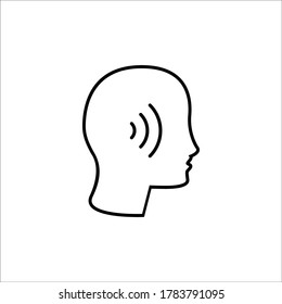 Colección de iconos del vector de audición de oído de oído.