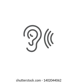 ear hearing vector icon concept, isolated on white background