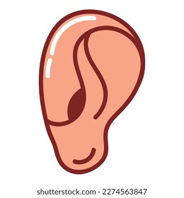 icono de aislamiento del cuerpo humano del oído
