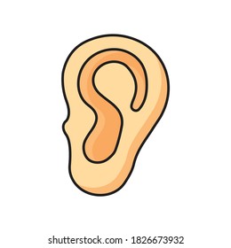 Ear Human Organ Flat Line Icon