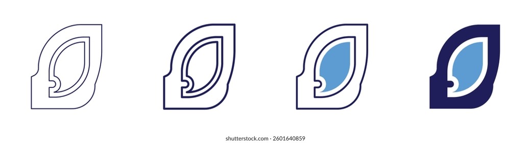 Ear infection​ icon in 4 different styles. Thin Line, Line, Bold Line, Duotone. Duotone style. Editable stroke.