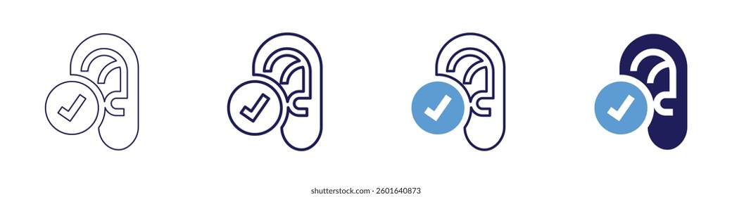 Ear defenders​ icon in 4 different styles. Thin Line, Line, Bold Line, Duotone. Duotone style. Editable stroke.