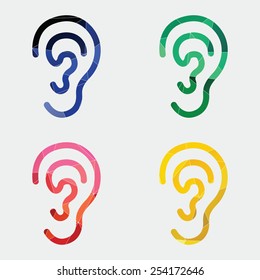 ear icon Abstract Triangle Geometrical background 