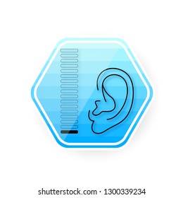 Ear icon. Aid deaf problem. Vector Illustration
