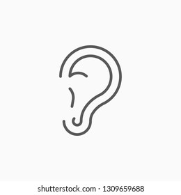 ear icon, auricle vector