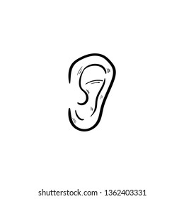 ear icon, auricle vector doodle