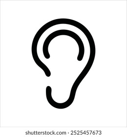 Ear icon black vector on white background