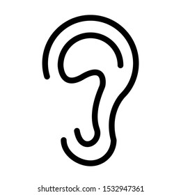 Ear icon design. Ear icon in trendy flat style design. Vector illustration.