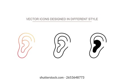 Diseño de icono de oreja con fondo blanco