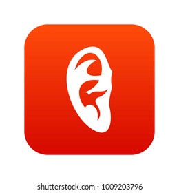 Ear icon digital red for any design isolated on white vector illustration