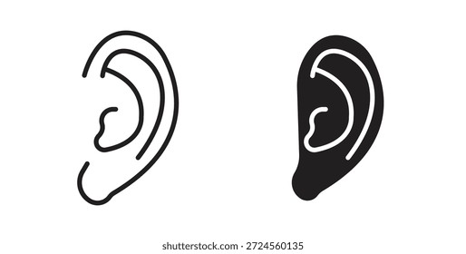Icono de oreja en estilo doodle y stroke.