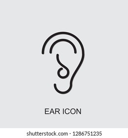 ear icon . Editable outline ear icon from medicine. Trendy ear icon for web and mobile.