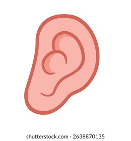 Ear icon in flat design style, vector illustration design elements, ear clip art, clip art ear, isolated on white background
