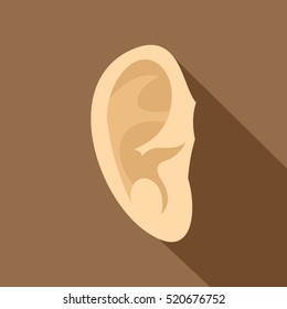 Ear Icon. Flat Illustration Of Ear Vector Icon For Web