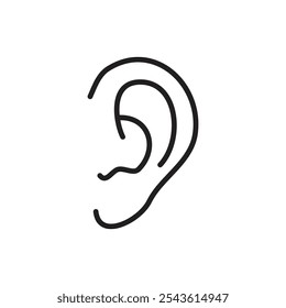 Icono de oreja Ilustración de línea plana