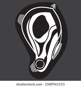 ear icon flat style isolated vector