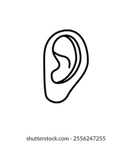 ear icon Flat symbol set outline