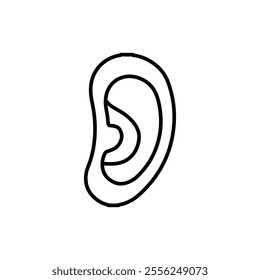 ear icon Flat symbol set outline