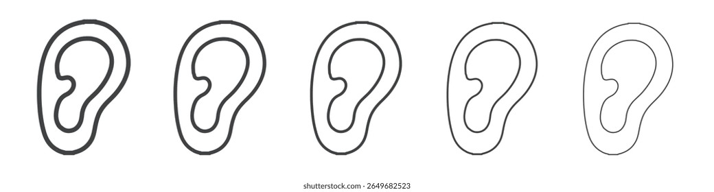 Icono de oreja plana delgada ilustración símbolo
