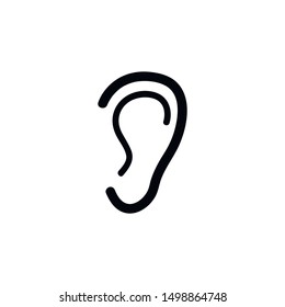 Ear icon. Flat vector illustration on white background. EPS 10