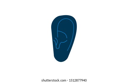 Ear icon. High quality logo for web site design and mobile apps. Vector illustration on a white background.

