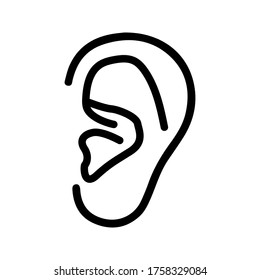 ear icon. human ear hearing. vector illustration