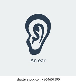 An ear icon. Human organs. Symbol for your design