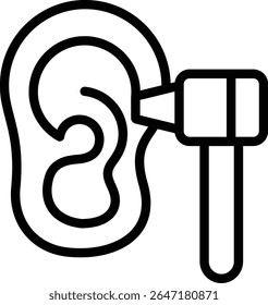ear icon illustration design with outline, this is not made from any AI generation
